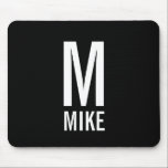 Mousepad Monograma e Nome de Negrito Personalizado Moderno<br><div class="desc">Design de Monograma Moderno Preto e Branco com monograma personalizado e nome no estilo de fonte sans ousado moderno.</div>
