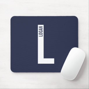 Mousepad Monograma e Nome de Negrito Personalizado Moderno