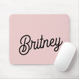 Mousepad Monograma e Nome Moderno Pink Pidroso Blush