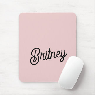 Mousepad Monograma e Nome Moderno Pink Pidroso Blush