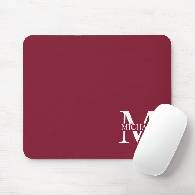 Mousepad Monograma e Nome Personalizados (Com mouse)