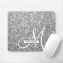 Mousepad Monograma e Nome Personalizados do Sparkle Glitter