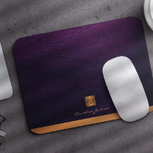 Monograma elegante de couro roxo clássico