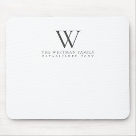 Mousepad Monograma Elegante de Família