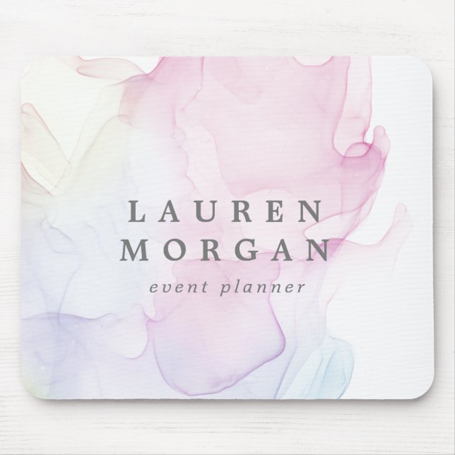 Mousepad monograma elegante de seda transparente (Frente)