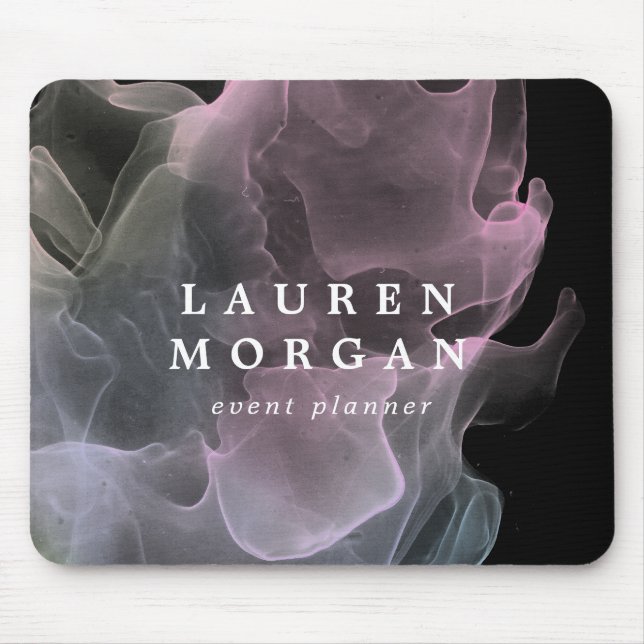 Mousepad monograma elegante de seda transparente (Frente)