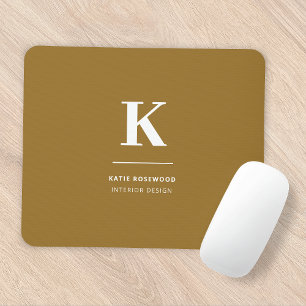Mousepad Monograma Elegante Dourado e sofisticado de Luxo m