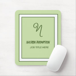 Mousepad Monograma Elegante em Grafite com Bordas em Script