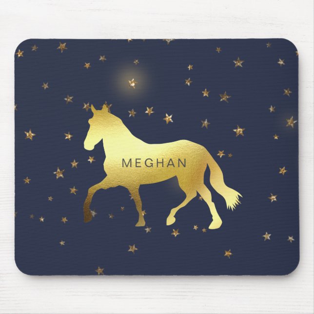 Mousepad Monograma equestriado de ouro (Frente)