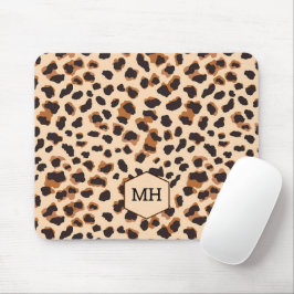 Mousepad Monograma Estampa Animal Marrom Chic Leveardado Fe