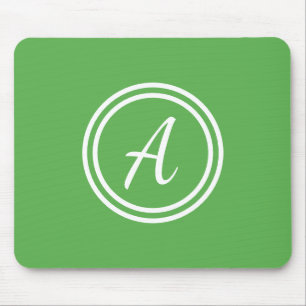 Mousepad Monograma feito sob encomenda verde & branco