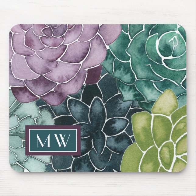 Mousepad Monograma | Felicidade vegetal | Cultivar o Amor (Frente)