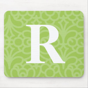 Mousepad Monograma floral ornamentado - letra R