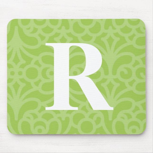 Mousepad Monograma floral ornamentado - letra R (Frente)