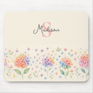 Mousepad Monograma Floral por Aquarela — Blossomas Pastel