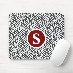 Mousepad Monograma Geométrico Negro e Branco