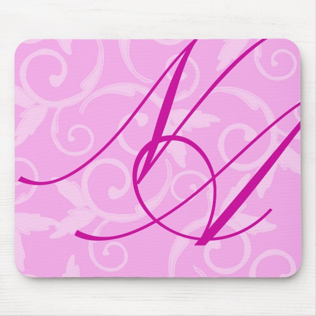 Mousepad - Monograma Girly Swirl (Frente)