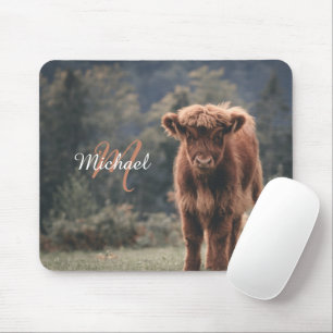 Mousepad Monograma inicial de erva de outono de vitelo de p