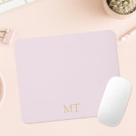 Mousepad Monograma Inicial Dourado Mínimo Moderno Rosa<br><div class="desc">Crie o seu próprio mouse personalizado com o nome inicial do monograma personalizado em cor rosa e dourada.</div>