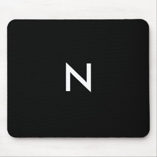 Mousepad Monograma Inicial Minimalista Preto e Branco Moder