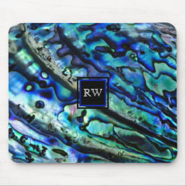 Mousepad Monograma Iridescente de Shell Abalone