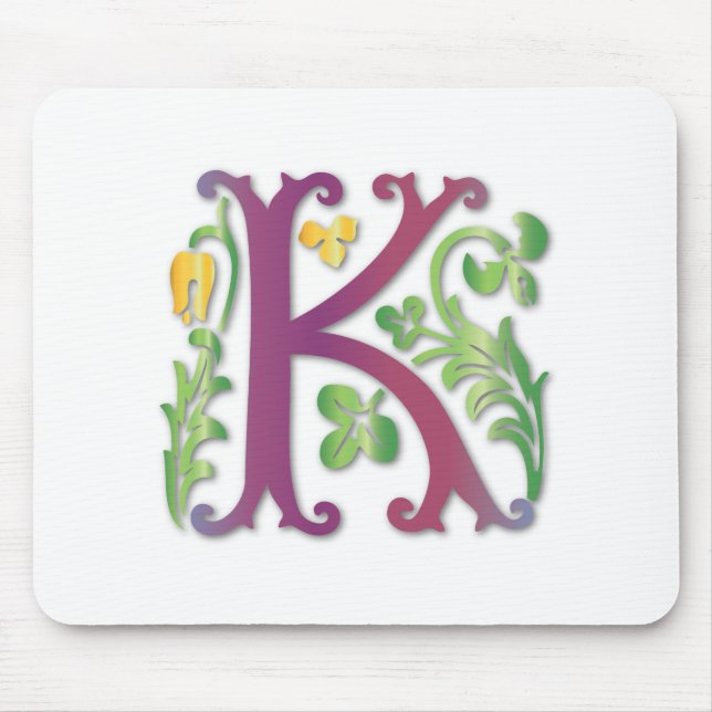 Mousepad Monograma K Flor-de-lis (Frente)