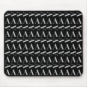 Mousepad Monograma - Letra Inicial A, Escolher Cor de Fundo