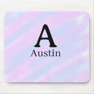 Mousepad Monograma maiúsculo masculino adicionar nome roxo