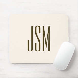 Mousepad Monograma, Marca ou Nome da Empresa Marrom Off-w