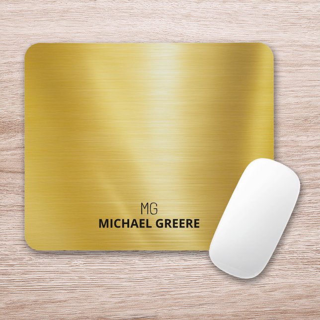 Mousepad Monograma Metálico Dourado (Criador carregado)