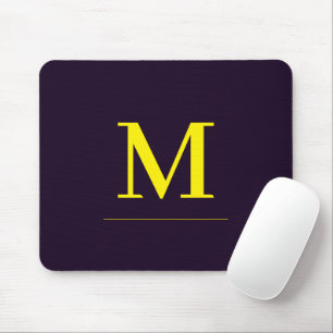 Mousepad Monograma minimalista amarelo elegante sofisticado