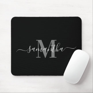 Mousepad Monograma minimalista preto