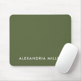 Mousepad Monograma Minimalista Verde Oleícola