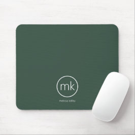 Mousepad Monograma Mínimo Profissional Verde Floresta Inici
