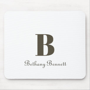 Mousepad Monograma Moderno Branco