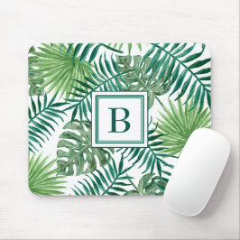 Mousepad Monograma Moderno de Folhas de Palm