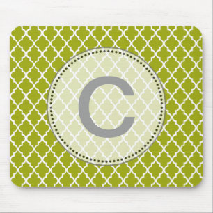 Mousepad Monograma moderno, elegante e legal de quatrefoil