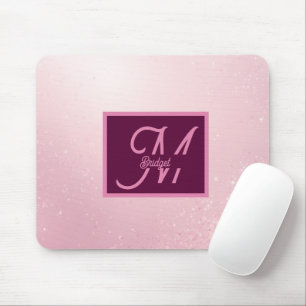 Mousepad Monograma ombre com brilho suave feminino rosa men