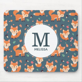 Mousepad Monograma - Padrão Animal Raposa Laranja-Cuta