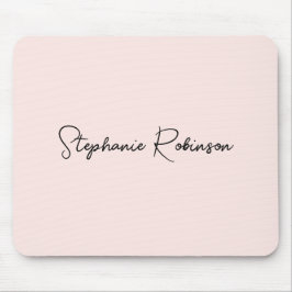 Mousepad Monograma Personalizado com Letra Elegante Rosa Be