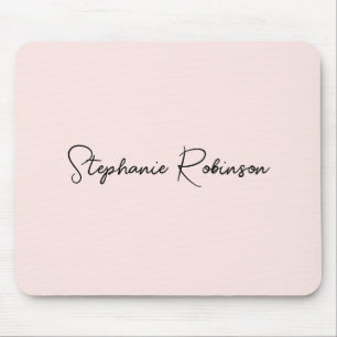 Mousepad Monograma Personalizado com Letra Elegante Rosa Co
