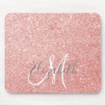 Mousepad Monograma Personalizado com Rosa de brilho Dourado<br><div class="desc">Este design não contém glitter ou sequências reais. Pode ser personalizado na área fornecida pela alteração da foto e/ou do texto. Ou pode ser personalizado clicando em Personalizar este Modelo e, em seguida, escolhendo o clique para personalizar mais a opção e excluir ou alterar a cor do plano de fundo,...</div>