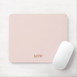 Mousepad Monograma personalizado cor-de-rosa pincelado chic