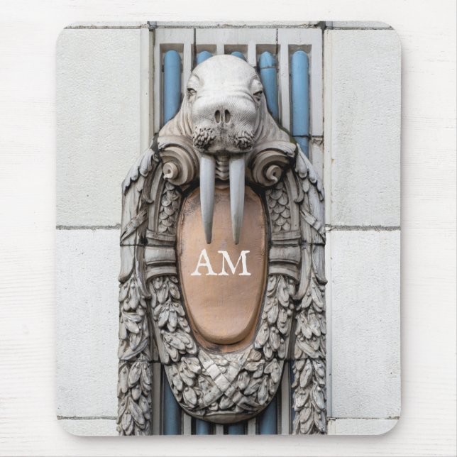 Mousepad Monograma Personalizado da Escultura Beaux Arts Wa (Frente)