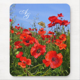 Mousepad Monograma Personalizado de Campo Poppy