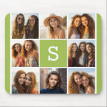 Mousepad Monograma Personalizado de Colagem de Fotografias<br><div class="desc">Você pode usar fotos do Instagram para este design. Use 8 fotos quadradas para criar um presente exclusivo e pessoal. Ou você pode ficar com o filhote hipster e fazer uma moda. Se precisar ajustar as fotos,  clique na ferramenta personalizar para fazer alterações.</div>