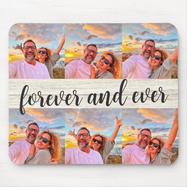 Mousepad Monograma Personalizado de Colagem de Fotografias  (Frente)