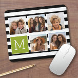 Mousepad Monograma Personalizado de Colagem de Fotografias<br><div class="desc">O plano de fundo inclui um padrão de distribuição opcional - Use cinco fotos quadradas para criar um presente exclusivo e pessoal. Ou você pode ficar com o filhote hipster e fazer uma moda. Se precisar ajustar as fotos,  clique na ferramenta personalizar para fazer alterações.</div>