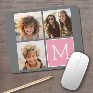 Mousepad Monograma Personalizado de Colagem de Fotos do Ins