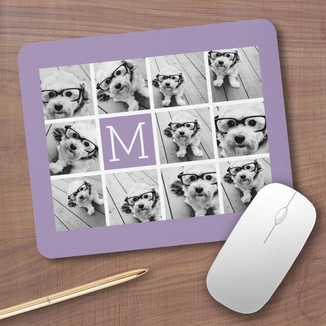 Mousepad Monograma Personalizado de Colagem de Fotos do Ins (Custom Mousepad)